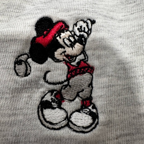 VTG 90s Disney Mickey Mouse Polo Shirt Mens Sz: L Gray Golf Rugby Preppy. - Picture 1 of 13